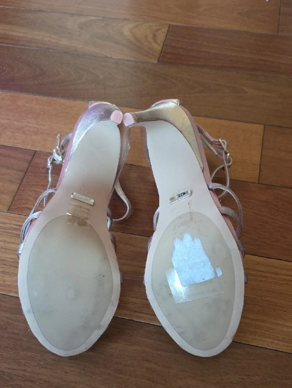 REISS Rose Gold Strappy High Heel Sandals